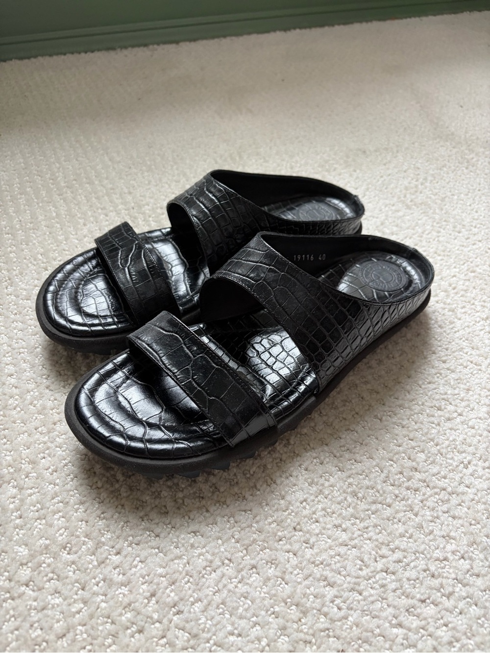 Dries Van Noten croc embossed platform sandal